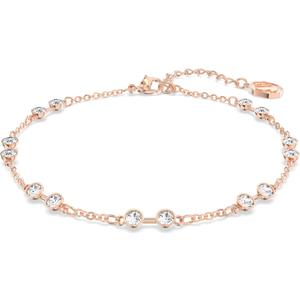 Swarovski Remix Collection strand, Round cut, clear, Rose gold-tone finish