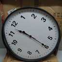 LEIKE Metal Large Wall Clock 24IN Black, Retro Silent Quartz Battery Operated, Decorative for Patio, Kitchen, Living Room, Bedroom, Pool