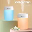 Portable Small Humidifier, 650ml Colorful Mini Humidifier for Bedroom, Office Desktop, Baby Room, Plants, Cool Mist Humidifiers(White)