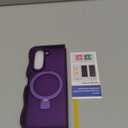 [Magnetic Stand & Wave Frame] Case for Samsung Galaxy Z Fold 5 [Fit for MagSafe] [Military Drop Protective] Not Yellowing Translucent Z Fold 5 Phone Ring Cover for Women Men 7.6" Purple