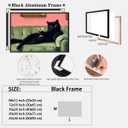 Funny Black Cat Cocktail Poster Whimsical Bar Cart Wall Art Trendy Animal Canvas Print Modern Humorous Pet Posters Pink Decor for Kitchen Bedroom Living Dining Room 18x12inch black framed (18L" x 12W")
