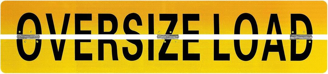 Yaocom 1 Pack Oversize Load Sign 12" x 60" Hinged Aluminum Wide Load Banner for Trucks and Trailers, Large Signage
