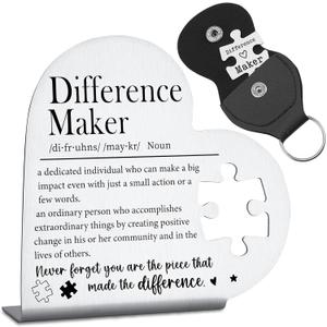 Difference Maker Gifts for Women, Men, Thank You Appreciation Gifts For Coworker, Mentor, Boss, Leader, Colleague, Volunteer, Nurse, Doctor, Manager, Director Decorative Signs Plaques GDW35