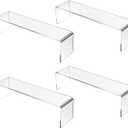 4 Pack Acrylic Risers Display Stands, Acrylic Shelf Riser Display Risers, Spice Rack for Dishes, Spices, Soda Cans and Bottles12.4 x 4 x 4.6 inch