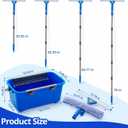 Window Cleaning Kit with Bucket, 76" Extension Pole, Squeegee & Washer