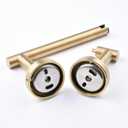 Brushed Gold Toilet Paper Holder for Bathroom, Double Post Pivoting Tissue Roll Holder, Wall Mounted Detachable TP Holder, SUS304 Stainless Steel, SHUNLI