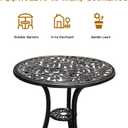 YKSY&YKSY Patio Bistro Set.Rust-Resistant Cast Aluminum Bistro Table Set with Umbrella Hole for Backyard (Leaf DESIGNCOPPER)