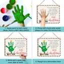 Baby Handprint Art - First Christmas Handprint & Footprint DIY Wooden Hanging Sign - Merry Christmas Home Decor - Xmas Gifts for New Mom, Dad, Grandparents - School Activity - 10x8 Inches