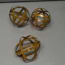 YIYA Gold Metal Decorative Sphere Set of 3 - Metal Band Decorative Ball - Modern Home Decor