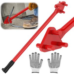 Manual Rebar Bender for 5/8" Bars - Hand Operated Metal Bending Tool with Reverse Head, Ideal for Flat Steel and Steel Rods (Redd)
