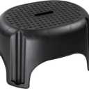 YBM HOME Single Step Stool for Kids and Adults, Supports 200-Pound Load Capacity for Children to Reach The Sink and Areas That are a bit Too High - Perfect for Bathroom and Kitchen, 39-1232 (Black)