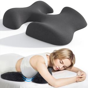 Breast Pillow for Massage, Women's Massage Bolster Face Down Pillow for Sleeping with Non-Slip Bottom, Home Head Cushion and Chest Cushion for SPA-Dark Gray