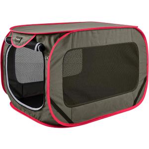 Large Pop Up Kennel,Collapsible Travel Pet Crate, Indoor and Outdoor Portable Dog Enclosure, Portable Pet Car Seat Kennel (Coffee, Large)
