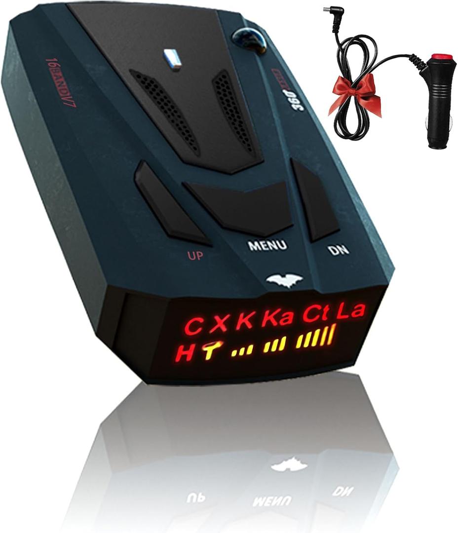 Laser/Radar Detectors for Cars with Led Display, Long Range Detection, Mute Memory, City/Highway Mode Detectors, Ideal Gifts for Car (Black)