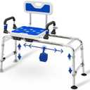 Sliding Shower Chair for lnside Shower & Bathtub, Bath Seat for Elderly | Sliding Tub Transfer Bench with Arms and Back, 500lbs & 5 Levels Adjustable Height, Aluminum Body and Suction Cups