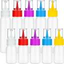 Lukdin 10 Pcs Squeeze Bottles – 30ml & 60ml Plastic Icing Bottles for Cake, Cookie, Pastry, Frosting, Food Coloring, DIY, and Ice Cream Decoration