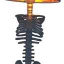 Thcbme Gothic Skull Lamp for Festival - 5W USB Art Deco Skeleton Table Light, Spooky Resin Novelty Decor with Funky Whimsical Design, Unique Gothic Decorate for Party/Home Office (Black)