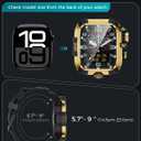Goton Rugged Case and Band Kit with Screen Protector for Apple Watch 44mm, Compatible with Apple Watch SE2/SE Series 6/5/4, Full Body Shockproof Metal+PC Bumper Cover with Soft Band, 44mm Gold