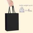 BagDream Black Gift Bags with Handles 8x4x11 Inch 25pcs Black Kraft Paper Bags Medium Birthday Wedding Party Shopping Retail Merchandise Paper Sacks