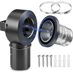 90Magnetic Dryer Vent Coupling-Quick Connection and Disconnection Strong Magnet Self-Alignment Design Quick-Installation Dryer Magnetic Vent Connector Dryer Vent Connector Kit(Space Gray)