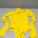 American Trends Bodysuit for Women Body Suit Long Sleeve Bodysuit Tops Turtleneck Leotards Shapewear (Medium US:8-10, Lemon Yellow)