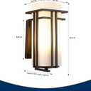 Outdoor Wall Light Fixtures, Exterior Waterproof Lanterns, Porch Sconces Wall Mounted Lighting with Modern Frosted Glass, Black Aluminum Wall Lamps for Patio Front Door Entryway (TYP_A, 15.4_inch)