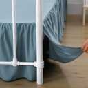 Bed Skirt King Size Ruffled Bed Skirts with Split Corners, 14 Inch Drop Dust Ruffle Bed Skirts with Platform, Teal Blue, 14'' King