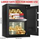 3.4 Cubic Home Safe Fireproof Waterproof, Fire Safe Box for Home with Digital Keypad, Key Lock and Alarm System, Anti-theft Security Safes Water and Fireproof for Document Medicine Money Valuables