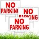 3 PC No Parking Signs with Stakes, 8x12 DS Coroplast Please Do Not Park on Grass Sign