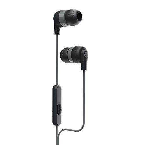 Skullcandy Ink’d+ Wired Earbuds with 3.5mm AUX Plug, Noise Isolating Fit, in-Line Microphone Call and Track Control, Ear Gel Sizes Included for Custom Fit, Convenient for Travel - Black