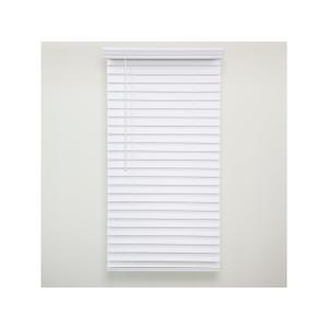 Eclipse 2in. Faux Wood Blinds, 27.5"W x 64"L in White - Cordless Window Blinds, Certified Safe for Children & Pets, Light Filtering, Wand Tilt and Smooth Easy Operation, Window Shades for Home