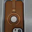 for iPhone 16 Pro Max Leather Case with Stand, Anti-Slip Grip Ring, Fits for MagSafe (Brown, iPhone 16 Pro Max)