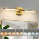 Epinl Modern Gold Bathroom Vanity Light, 24 inch 5CCT Dimmable Bathroom Lighting Fixture Over Mirror, 360° Rotatable Brush Gold LED Vanity Light Fixtures for Bathroom