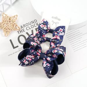 3PCS Hair Bows for Girls Hand-made Colorful Grosgrain Ribbon Hair Bows Alligator Clips Hair Accessories Barrettes for Little Teen Toddler Girls Kids (Vintage Flower)