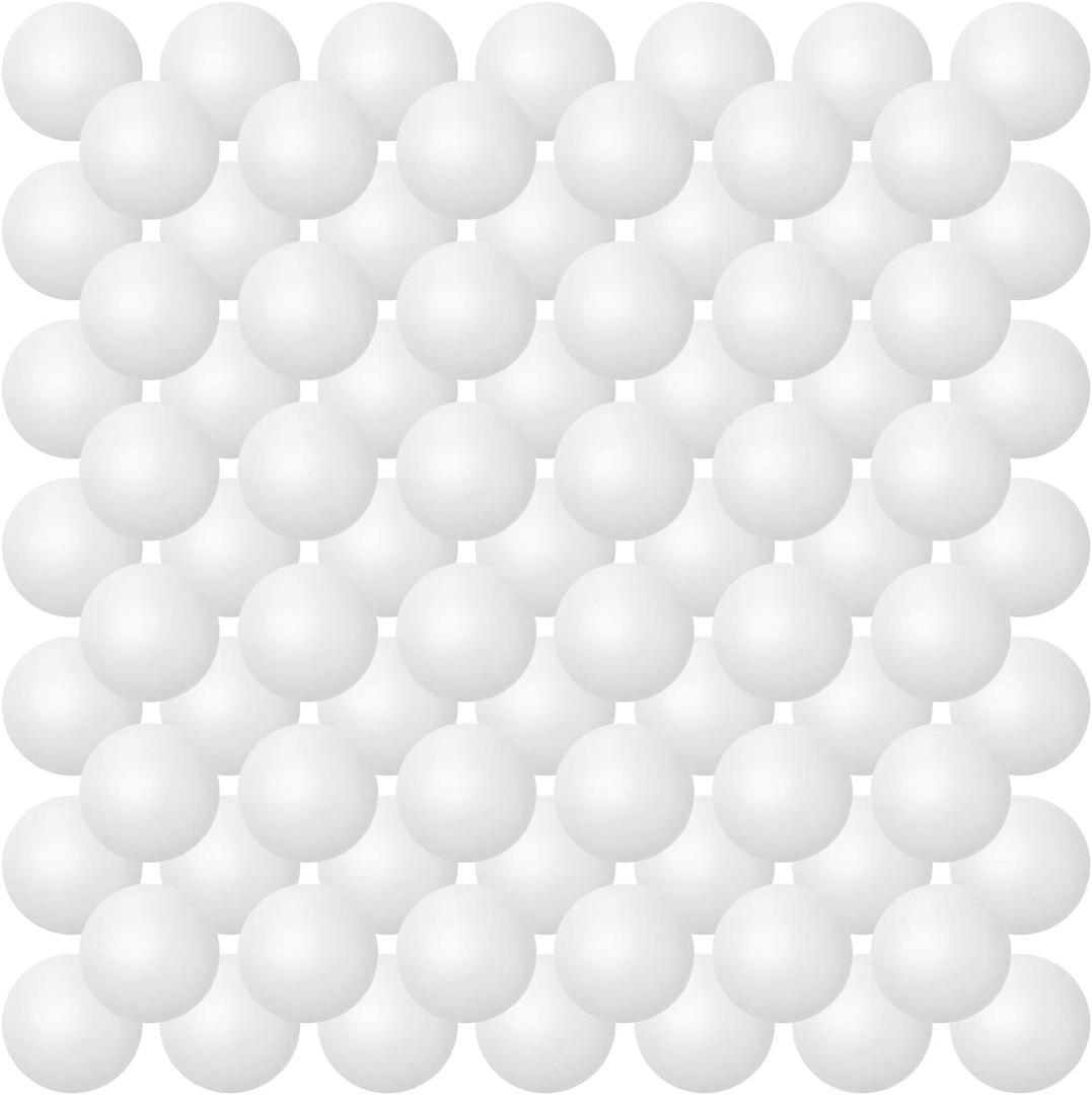 Hanaive 100 Pack Table Tennis Balls Multi Colored 40mm Plastic Balls Bulk Washable Small Game for Carnival Pool Games, Party Decoration Pet Toy (White)