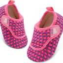 BARERUN Toddler Slippers Boys Girls House Shoes Warm Kids Slippers With Non-Slip Rubber Sole Fuzzy Cozy Walking Shoes Indoor/Outdoor (9-9.5 Toddler, Rosedot)