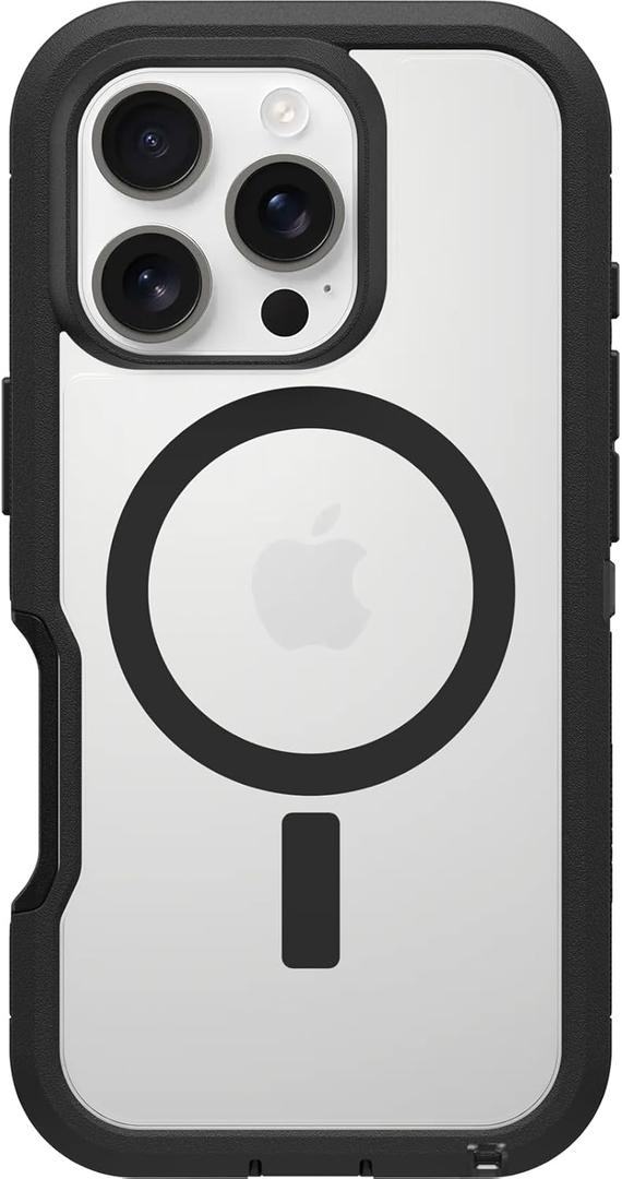 OtterBox iPhone 16 Pro Defender Series XT Clear Case - Dark Side (Single Unit Ships in polybag) (Dark Side Black)