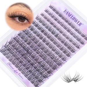 Wispy Lash Clusters Natural Eyelash Clusters C Curved Individual Lashes 10-16mm Cluster Eyelash Extensions Soft Lash Extension DIY at Home Cluster Lashes by Lanflower