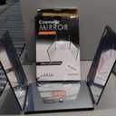 HIEEY 3 Way Mirror for Hair Cutting,360 Trifold Mirror with Height Adjustable Telescoping Hooks,and 5X Magnification,for Makeup, Hair Styling (Black)