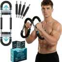 Twister Arm Trainer | Chest Workout Equipment Also for Biceps, Shoulders, Forearms, Back, Legs; Arm Chest Trainer for Men, Women, Beginners, Pros | 2 Spring Sets, 6 Resistance Levels (Blue)