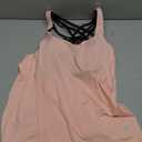 icyzone Yoga Tops Workouts Clothes Activewear Built in Bra Tank Tops for Women (M, Pale Blush)