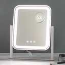 HIEEY Vanity Mirror with Lights, 14.1" x 12" Makeup Mirror with Lights, Three Color Lighting Modes, and 5X Magnification Mirror, Smart Touch Control, 360°Rotation (White,Gift Box)