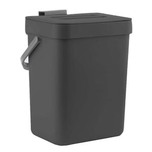 LALASTAR Mini Countertop Can, Compact Waste Basket Garbage Can, Small Bin with Lid for Desk/Office/Dorm, 3L/0.8 Gal, Black