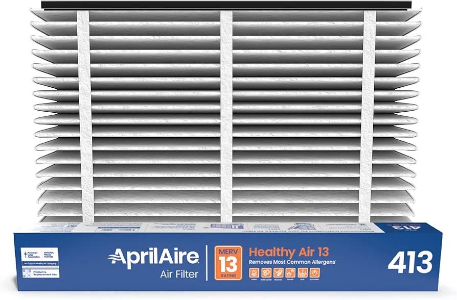 AprilAire 413 Replacement Filter for AprilAire Whole House Air Purifiers - MERV 13, Healthy Home Allergy, 16x25x4 Air Filter (Pack of 2)