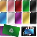 200 Pcs Metal Business Card Blanks, Colorful Aluminum Laser Engraving Blanks Multipurpose Metal Cards Laser Engraving DIY Cards for Circut, CNC, Glowforge