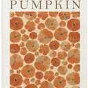 TLESKE Fall Pumpkin Market Poster Hanger Frame, Autumn Pumpkin Flowers Hanging Wall Art Room Decor for Bedroom Living Room, Aesthetic Floral Pumpkin Wall Banner Prints Pictures Artwork, 12x16