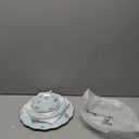BTaT- Floral 3 Tier Cake Stand, Porcelain, Pastel Blue with Pink Roses & Gold Trim, 3 Tiered Dessert Stand for Cookies, Cupcakes & Fruits, Dishwasher Safe