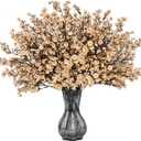 Waipfaru 15Pcs Fake Flowers Babys Breath Silk Artificial Beige Flowers Gypsophila Bouquets Bulk Real Touch Stems for Boho Home Living Room Decor DIY Floral Arrangement Table Centerpieces