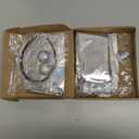 Panitay 7 Pcs Halloween Alien Costume for Women Holographic Metallic Skirt and Top Headband Glove Glasses Earring Necklace (Large)