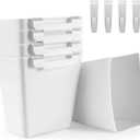 5 Pack Hanging Cup Holders, Multipurpose Rolling Cart Accessories Utility Cart Accessories For Art Craft Supplies, Space Saving Hanging Storage Basket Pencil Holder Makeup Organizers (White)